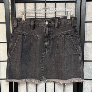 Free People Black Denim Skirt